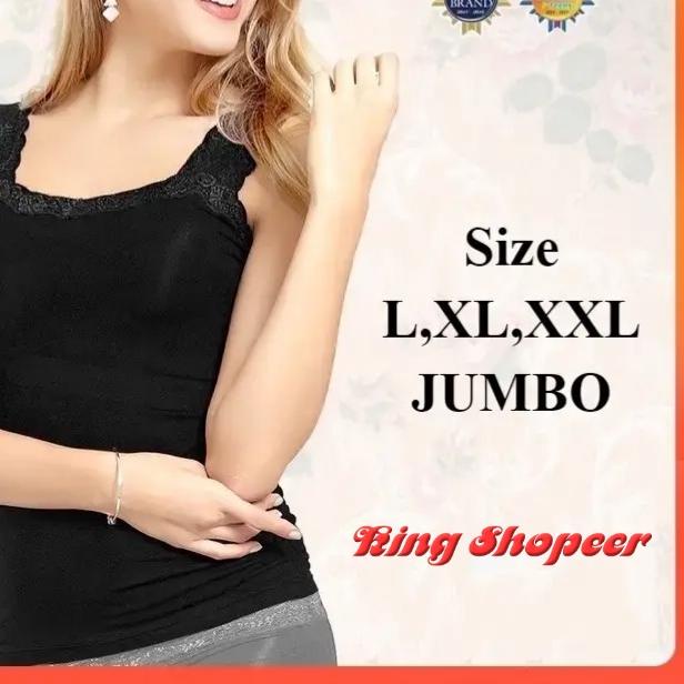 ✻ Tanktop Tank Top Tangtop Tengtop Wanita Polos Tali Lebar Camisol Sorex Renda U-Neck Jumbo Murah ➲