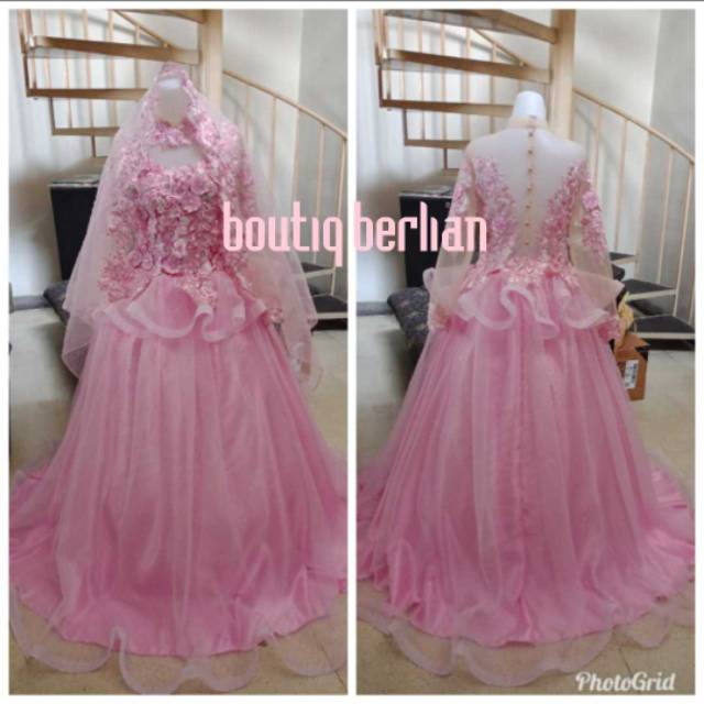 Gaun pengantin murah+ hijab