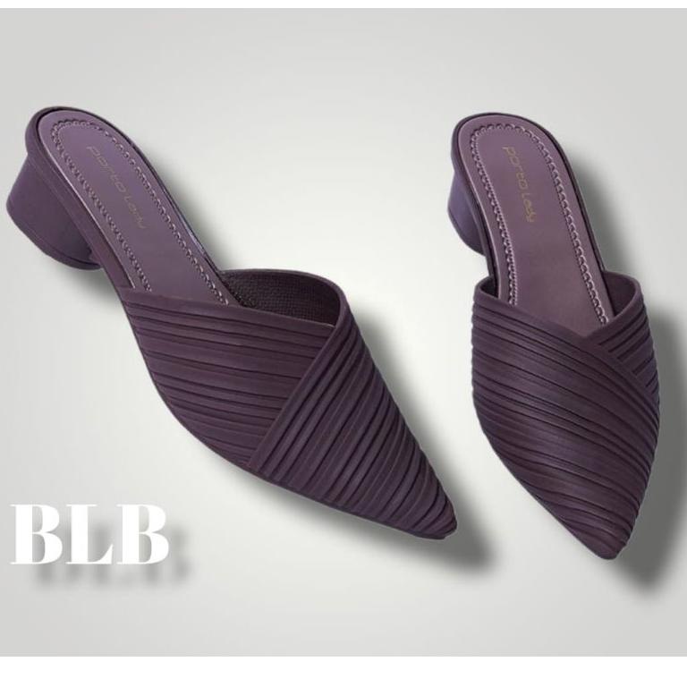 (S7Q8).. Sendal selop depan tertutup Porto BSV Terbaru nyaman,wedges karet wanita kekinian motif //P