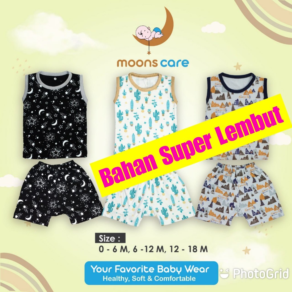 SML MOONS STELAN OBLONG KUTUNG MOONS stelan baju KUTUNG bayi stelan oblong Baju bayi Lucu Stelan