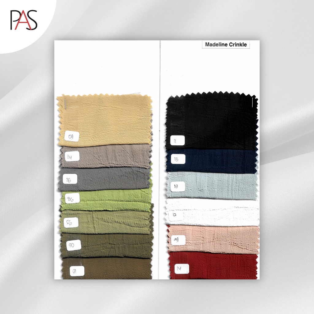 Katalog Warna Kain Polyester Crinkle Bahan Madeline Crinkle