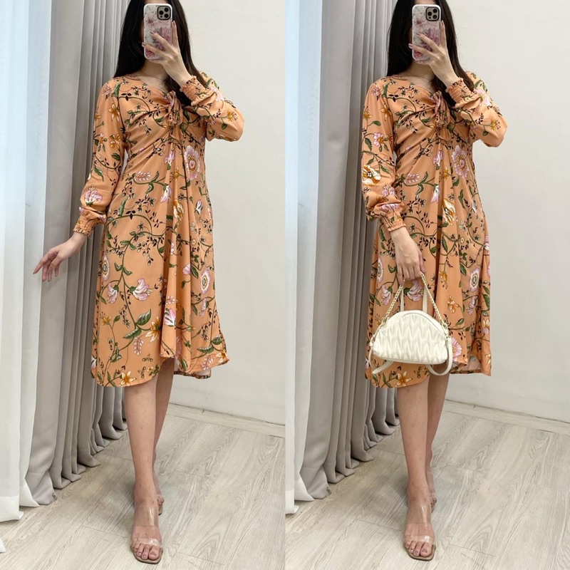 Daster Arab Rayon OVIE Midi Dress Cantik Sexy Simpel Kekinian