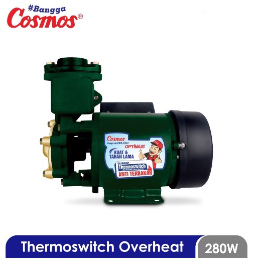 Cosmos CWP-128 F Water Pump SALE pompa air bagus with Thermoswitch Overheat Motor Protection Hijau