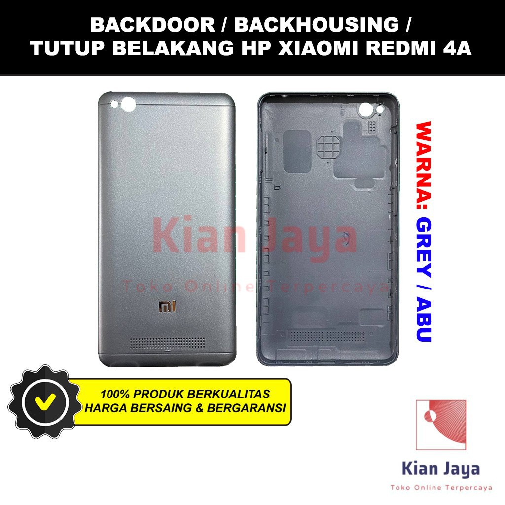 Backdoor Xiaomi Redmi 4A Back Cover Tutup Belakang Baterai Cassing Casing Backcase Original