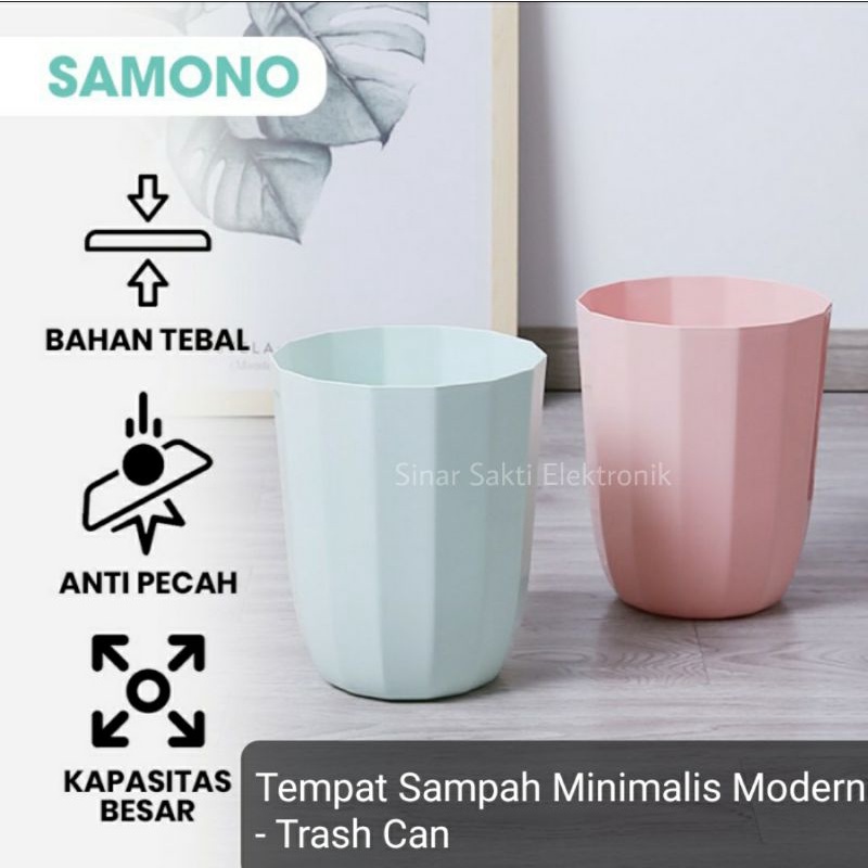 Tempat Sampah Minimalis Modern Plastik Trash Can Dust Bin Keranjang Besar Malang