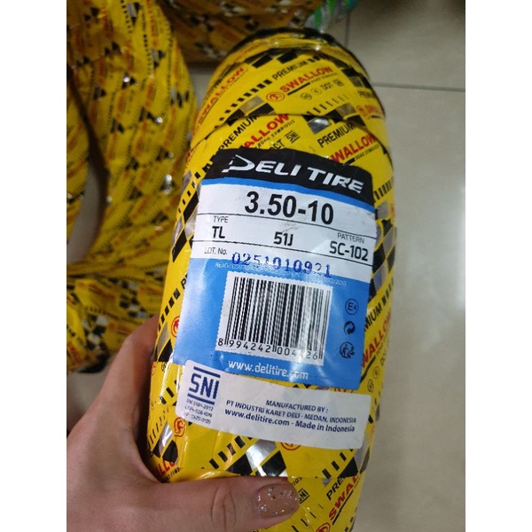 Ban Vespa Swallow Deli Tire 3.50 Ring 10 Tubeless