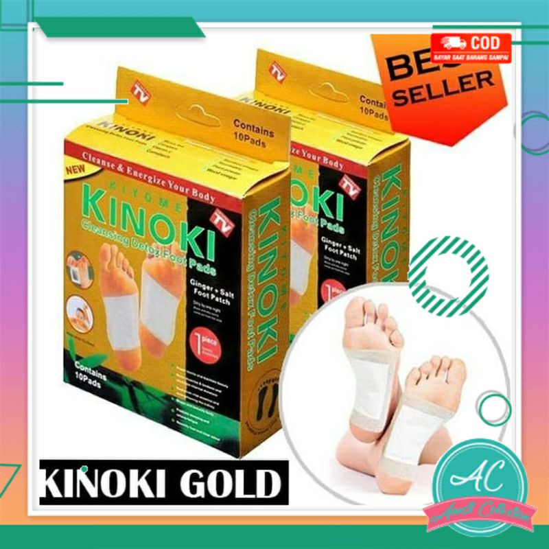 KINOKI GOLD 1box 10pcs Jamu Koyo koyok kaki detok penyakit penghilang racun dalam tubuh penghalus kulit