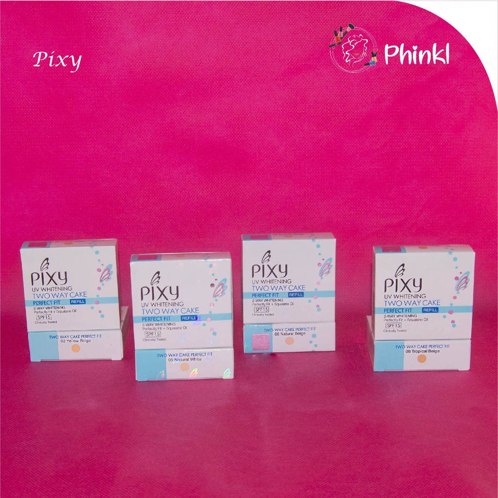 `ღ´ PHINKL `ღ´ Pixy bedak padat  isi ulang dus putih refill two way cake TWC