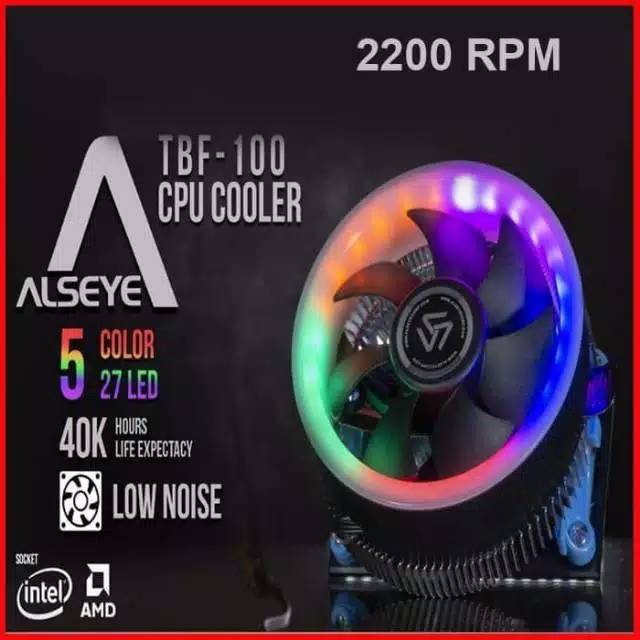 [ TERBARU ] ALSEYE TBF-100 CPU COLLER FAN procesor RGB socket Intel AMD