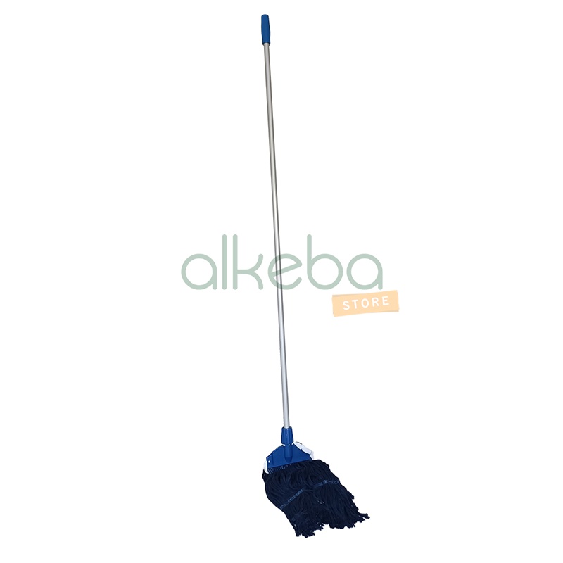 Mop Set Komplit Biru Alat Pel Gagang Tangkai Aluminium