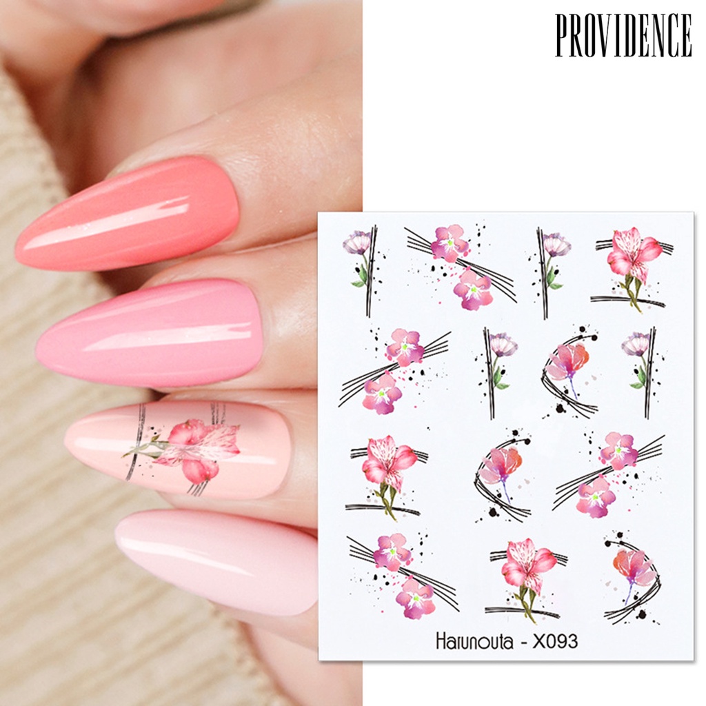 Providence Stiker Decal Kuku 3d Motif Daun / Bunga / Hati Untuk Nail Art / Manicure / Anak Perempuan