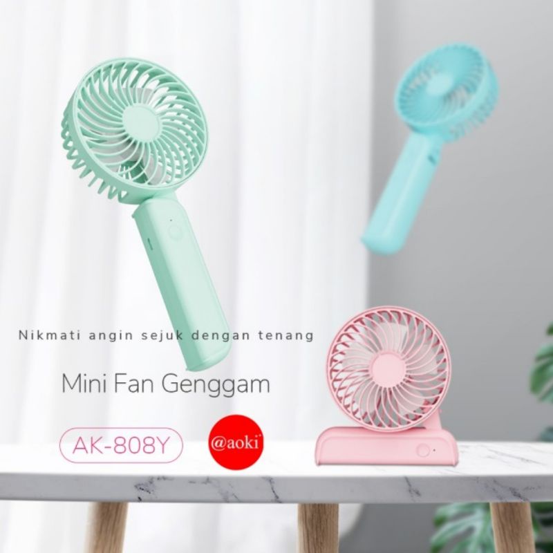 Aoki Mini Fan Portable USB Charge / Kipas Angin Genggam + Lipat AF-808Y