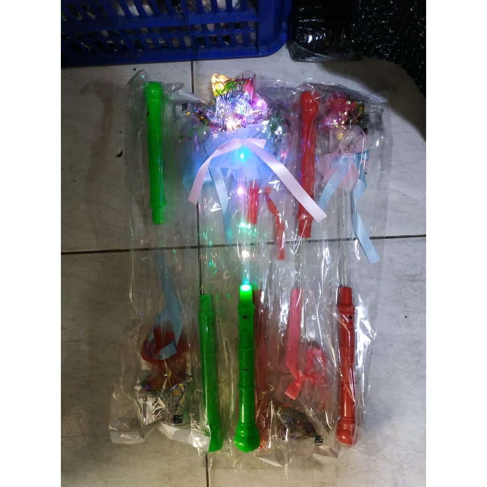 COD GROSIR Mainan Tongkat Sihir Bintang Peri Princess Anak LED Glowing Stick Transparan