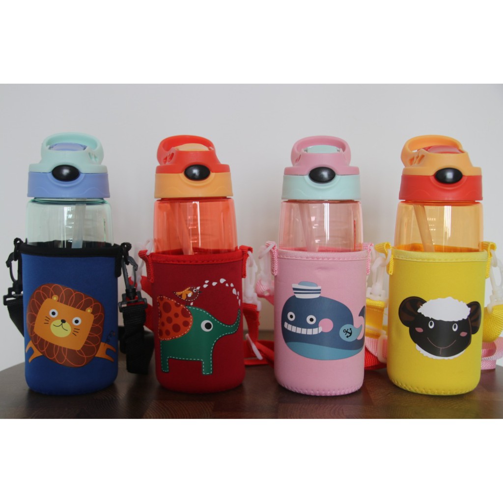 BOTOL MINUM WATER BOTTLE TUTUP RUSA MOTIF ANIMAL BPA FREE IMPORT Botol minum anak