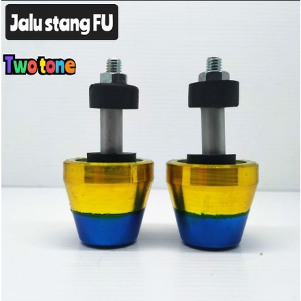 Jalu Stang Aluminium Gold blue 2tone model santria Fu