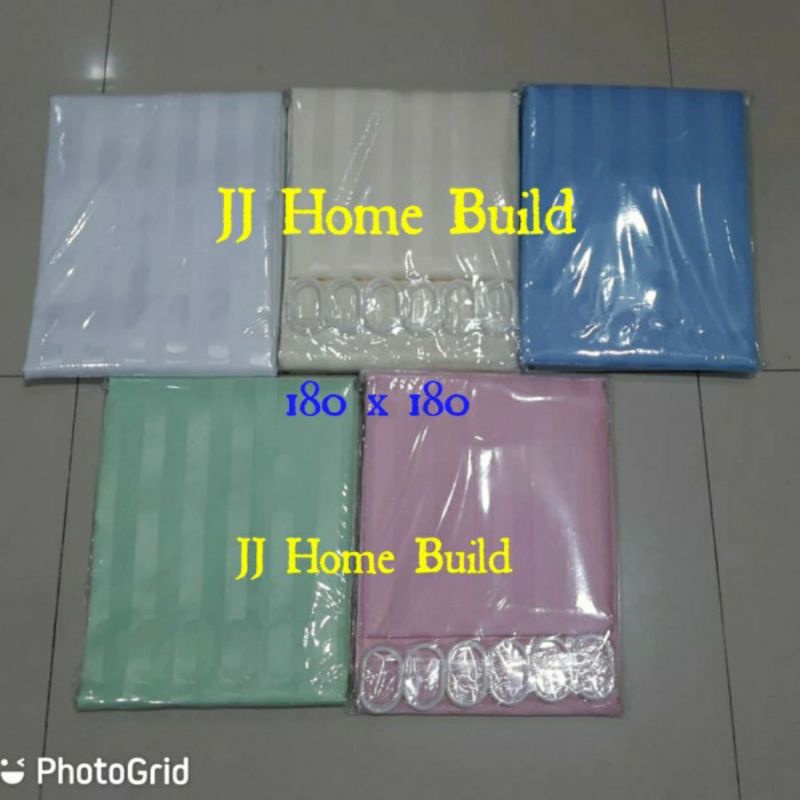 Shower Curtain/Tirai Kamar Mandi 180x180 Cm Textil Tebal/Tirai Kamar Mandi Waterproof