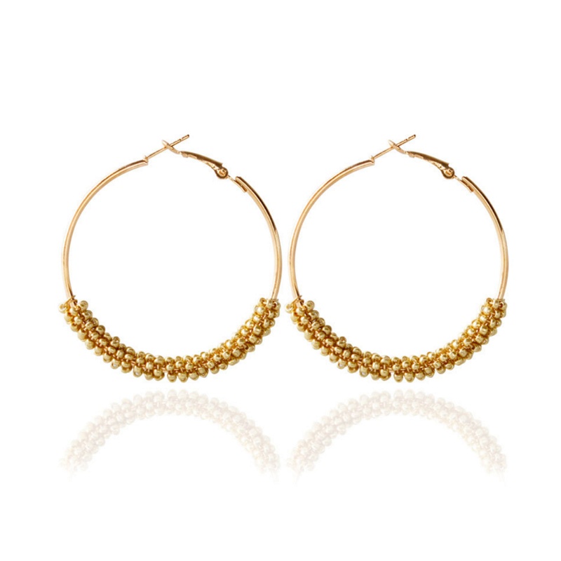 SIY  Colorful Beads Earrings Dangle Pendant Bohemia Hoop Jewelry Women Wedding Gifts