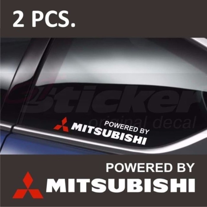 

sticker stiker powered by mitsubishi 20cm Elegan