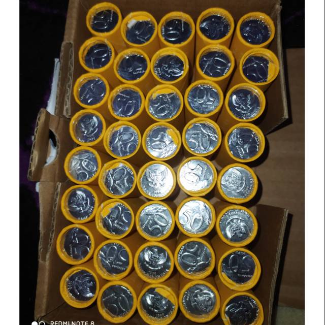 1 Roll uang koin kuno mahar Rp 50 kepodang (1 Roll isi 25 keping)