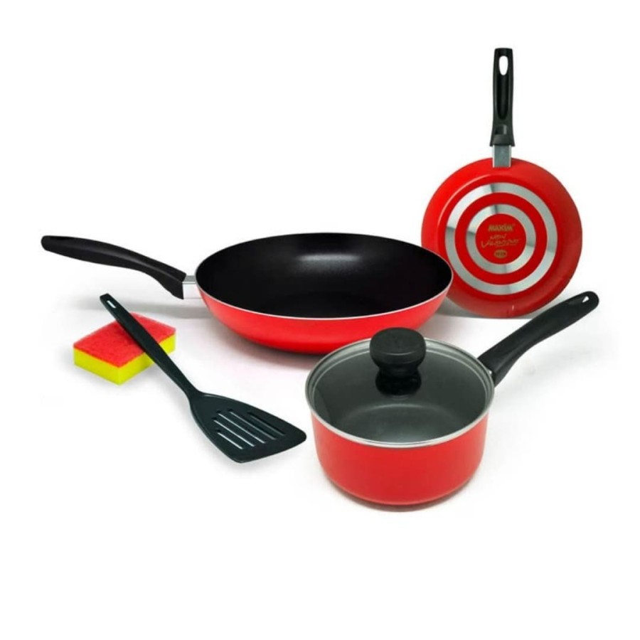 MAXIM New Valentino Wajan Teflon Set Deluxe - Red Black merupakan wajan teflon set persembahan Maxim