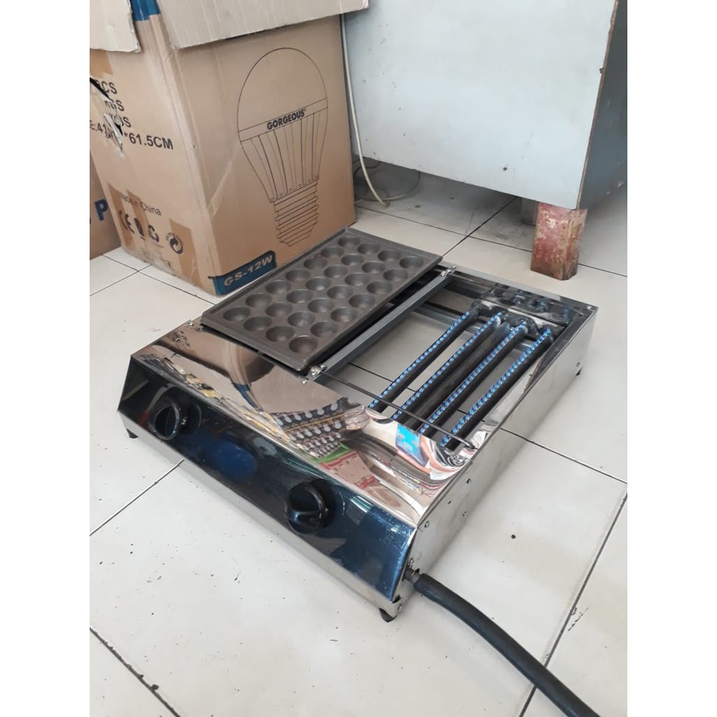 Kompor Gas Takoyaki 2 Tungku Tanpa Cetakan