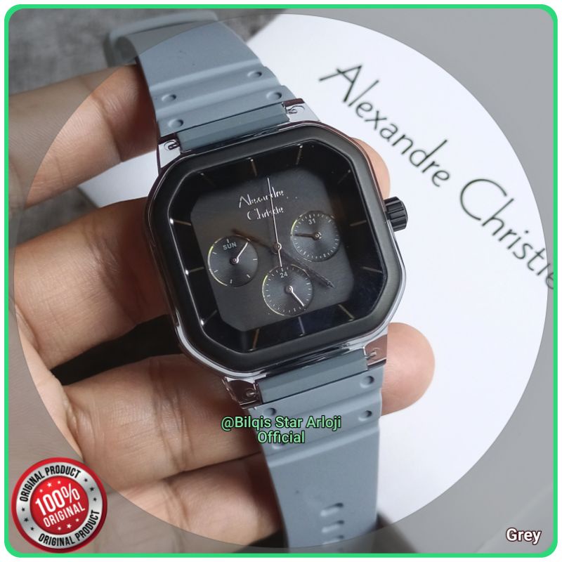 Alexandre Christie Wanita Kotak Ac 2811 Case Black Tali Karet Original
