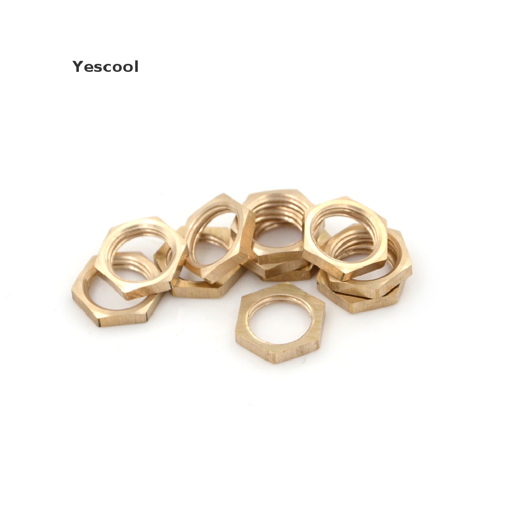 Yescool 10PCS Mur Hex Kuningan 1 / 4 &quot;BSP Female Thread