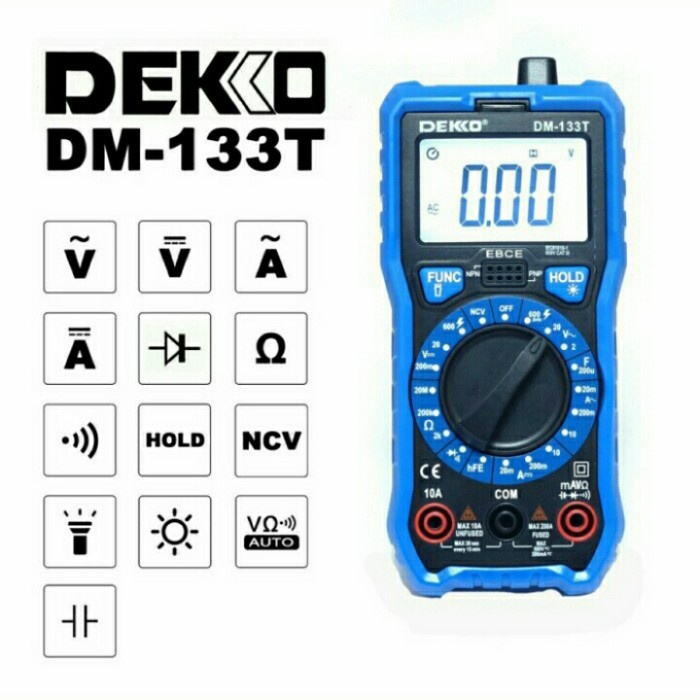 Digital Multimeter + NCV DEKKO DM 133T DM133T avometer Dekko digital
