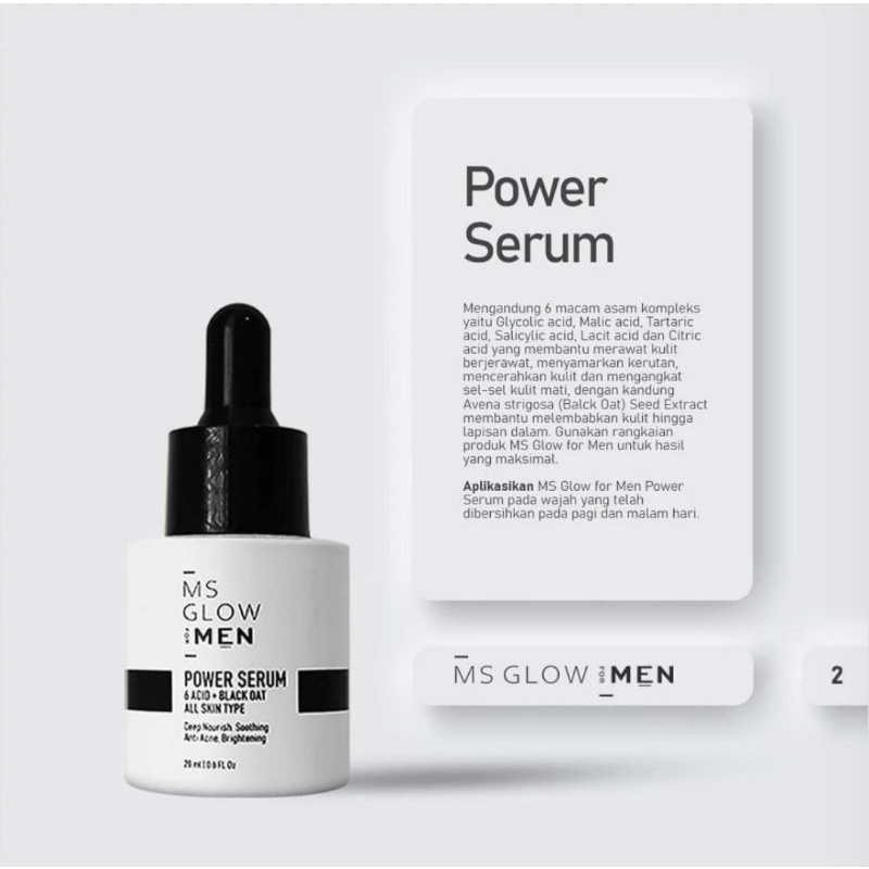 ORIGINAL MS Glow For Men Power Serum Skin Care Pria Cerahkan Wajah