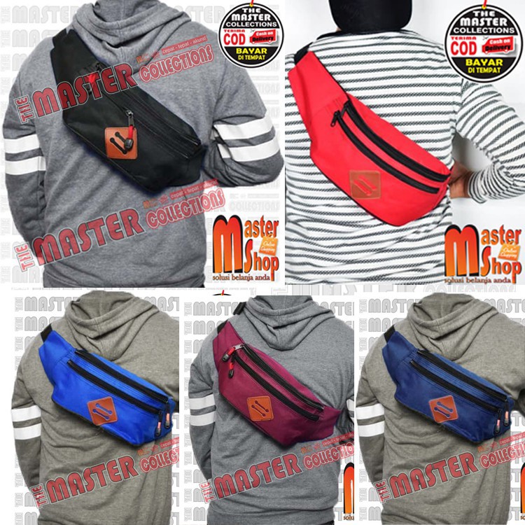 Tas Pinggang Pria Waist Bag Sling Waistbag Selempang Slempang Murah