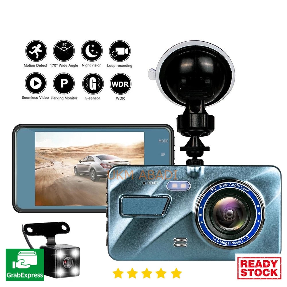 CCTV Car DVR Kamera Mobil 1080P 4 Inch Screen with Rear Camera A10