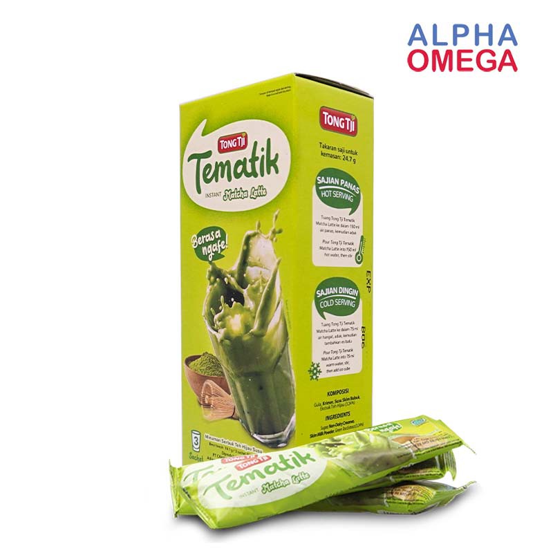 TONG TJI TEMATIK MATCHA LATTE BUBUK INSTANT - 1 BOX (ISI 3 SACHETS)