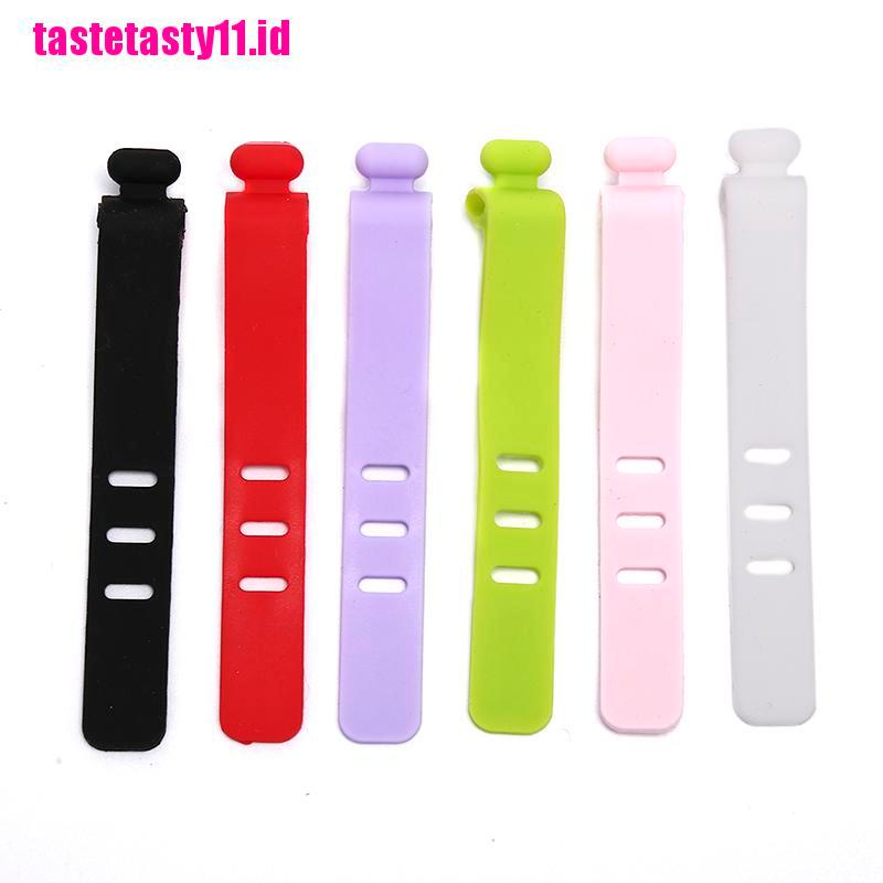 【TTID】Silicone Data Cable Organizer Headphone Cord Finishing Buckle Wrap Tie St