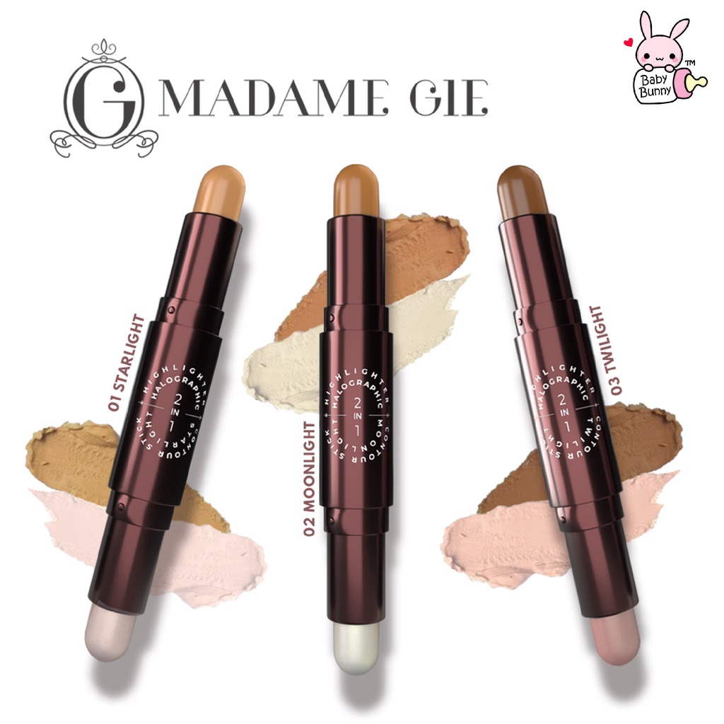 ❤ BELIA ❤ Madame Gie Halographic 2-in-1 Highlighter &amp; Contour Stick | BPOM