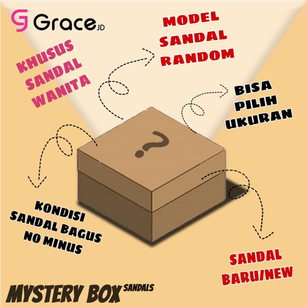 Misteri Box sandal Berhadiah /mystery box Tidak Ada Zonk / sandal random sandal wanita