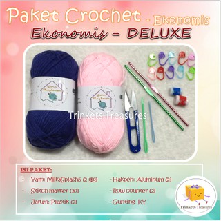 Starter Kit Crochet Paket merajut pemula set peralatan  