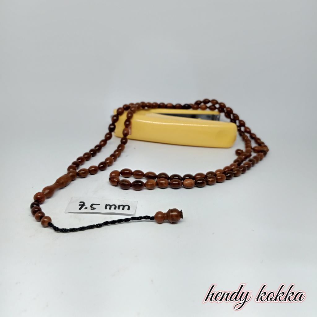 5pcs tasbih 99 kokka kaukah oval 7,5mm coklat