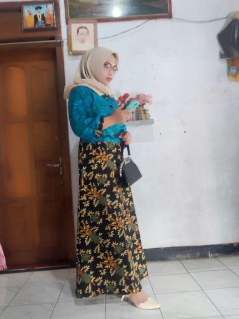 Qnunbatik Batik Family/keluarga Gamis Muslim Salma Toska