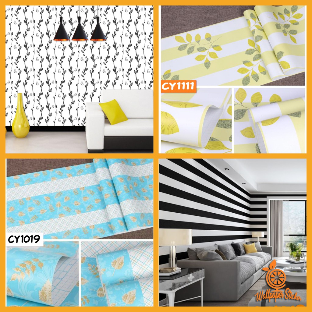 Wallpaper Dinding Wallstiker ruang tidur Wallpaper Dekorasi dinding Wallpaper Aestetic Stiker dinding Motif 45Cm X10M