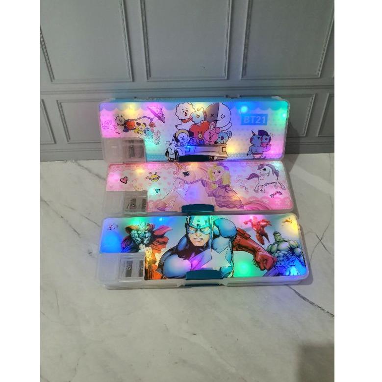

CRT kotak pensil lampu/pencil case LED/kotak pensil MAGNET NYALA/MAGNET LED✿ (Ready Stock)Terlaku.! ➺