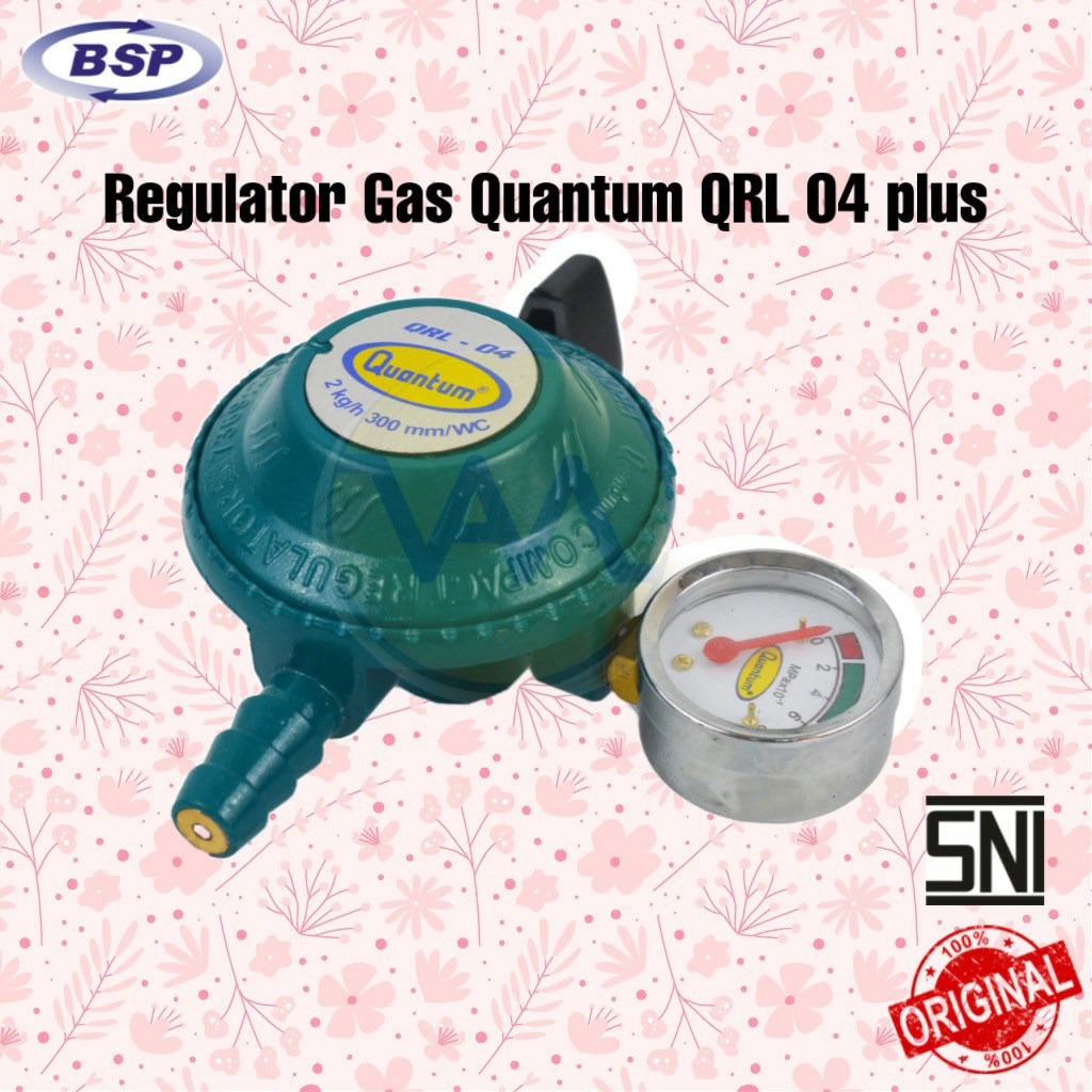 QUANTUM Regulator Gas LPG QRL-03 / QRL-04Plus / QRL-14 / Regulator Tekanan Rendah dengan Meteran