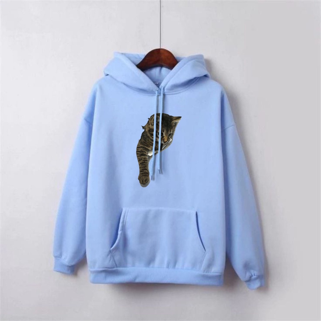 switer hoodie kucing pria wanita size M-XXL