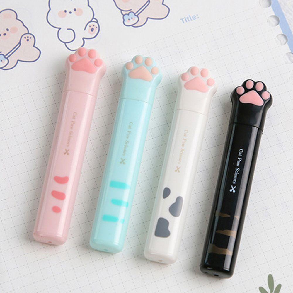 Nickolas1 Gunting Kaki Kucing Lucu Perlengkapan Sekolah Portable Mini Gadis Hadiah Kawaii Stainless Steel