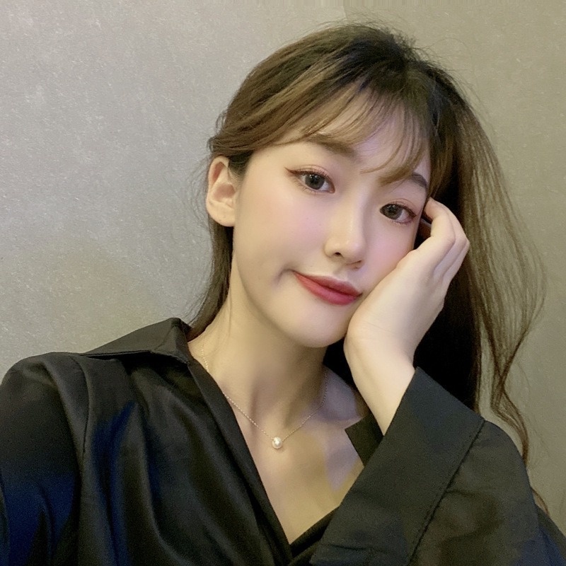 Kalung Rantai Klavikula Hias Liontin Mutiara Warna Permen Untuk Wanita