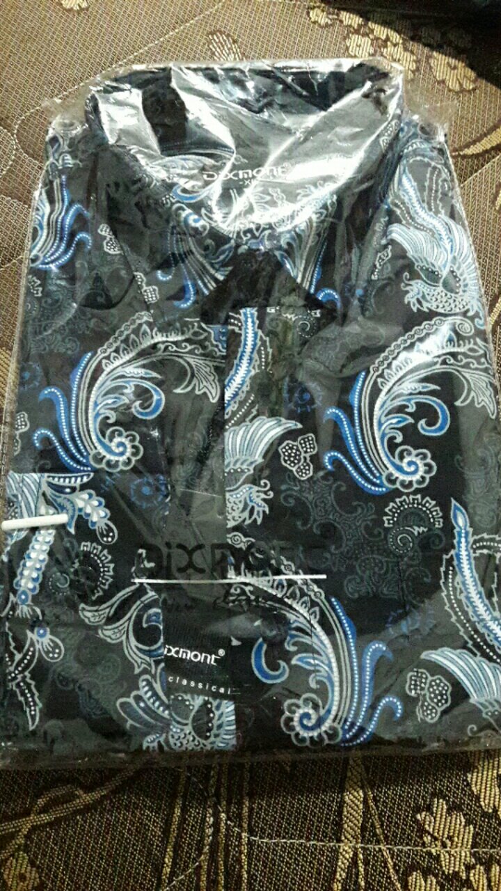 Kemeja Batik Pria Lengan Panjang Bl40 Katun Motif Modern Dixmont Semi Slimfit Premium