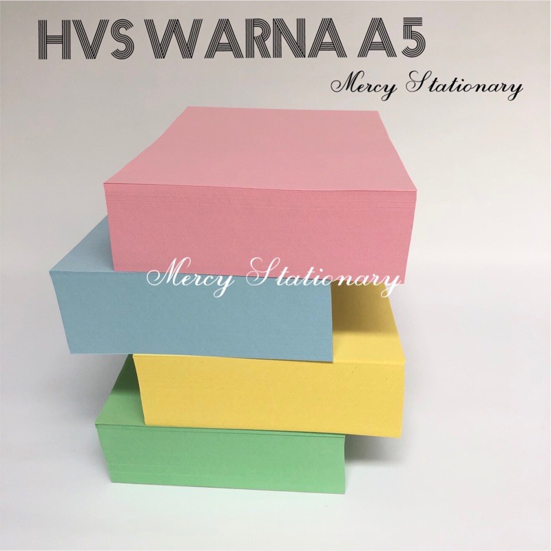 

Kertas HVS Warna A5 70 Gr - 1 Rim 500 Lembar - Paper Shredder Kertas Serut