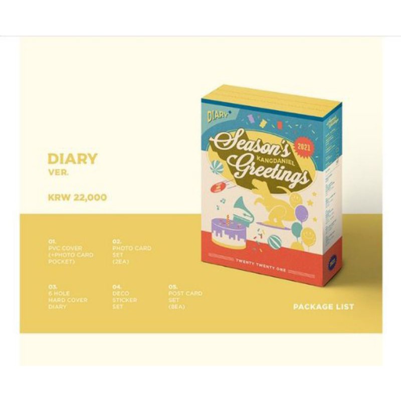 KANG DANIEL SEASON GREETING 2021 / READY DIARY SET SG 2021 KANG DANIEL