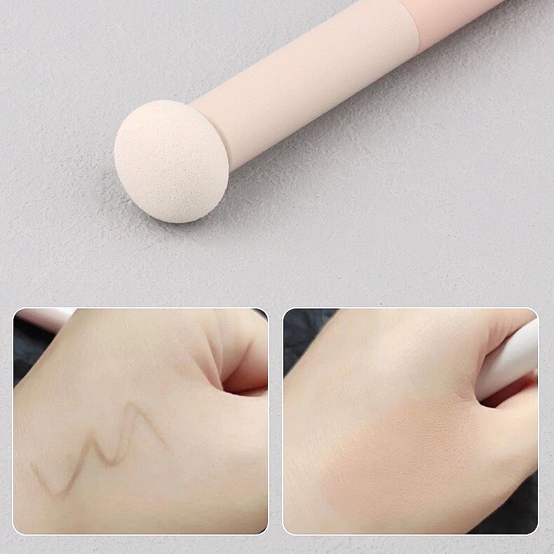 Brush Spons puff Bentuk Kepala Jamur Warna pink Untuk foundation / concealer