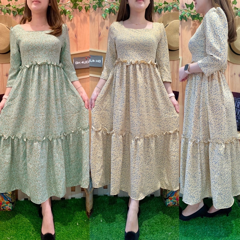 Ghaudens - Long Dress Ruffle Flowy Pastel 3011-11