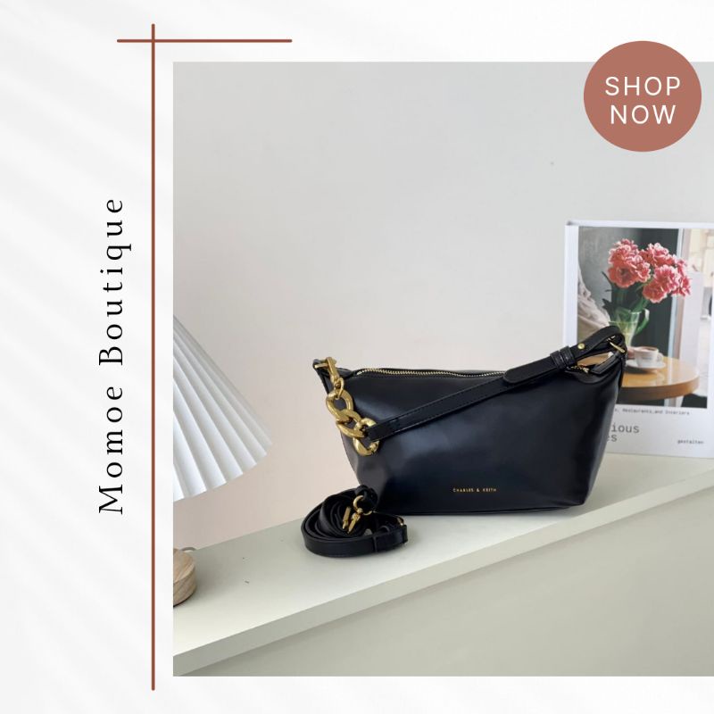 C1192 CK Metallic Accent Hobo Shoulder Bag